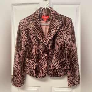 Faux Fur Animal Print Blazer